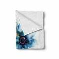thumbnail image 2 of Watercolor Flower Soft Flannel Fleece Throw Blanket, Pale Colored Summer Season Leaves Bouquet Nature Image Print, Cozy Plush for Indoor and Outdoor Use, 70" x 90", Teal Green White, by Ambesonne, 2 of 6