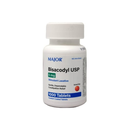 Bisacodyl 5 mg Generic for Dulcolax Laxative Enteric Coated Tablets Bottle of 1000 ea