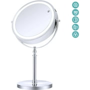 B Beauty Planet 20X Lighted Magnifying Makeup Mirror, Double Sided Makeup Mirror with 20X/1X Magnification, 360°Rotation, 3 Colors Brightness Adjustable Vanity Mirror with 42 LEDs, 2000mAh