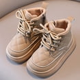 thumbnail image 6 of Afuyipoi Unisex Big Kids' Thick Soled Snow Boots Insulated Faux Leather Casual Comfort Warm Winter Shoes Size 9.5 Little Kid - 12 Little Kid Khaki Size 11.5 Little Kids, 6 of 10