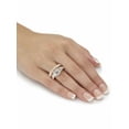 thumbnail image 3 of PalmBeach Jewelry Round and Princess-Cut CZ 2 Piece Bridal Ring Set 4.69 CTW Two-Tone 18k Gold-Plated or Platinum-Plated Sterling Silver, 3 of 5