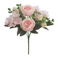 thumbnail image 5 of Green Peony Artificial Flowers for Decoration Faux Rose Fake Bouquet Silk Arrangements Table Centerpiece for Vase Cake Topper Bridal Baby Shower, 5 of 7