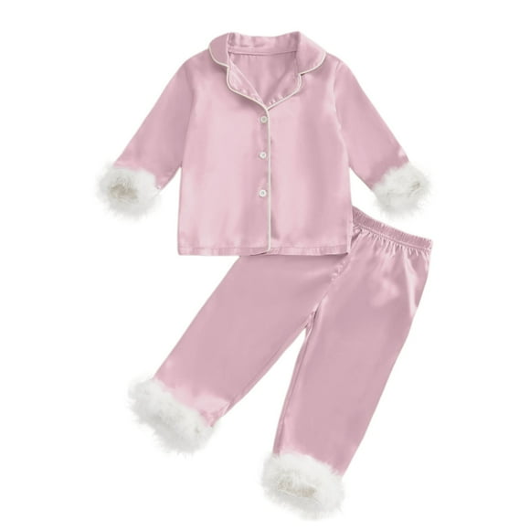 TechWave Children Fashion Solid Casual Comfort Pajamas Set Long Sleeve Shirt Trousers Two Sets Baby Saddle Blanket Big Blankets for Baby Girl 12 Month Girl Clothes 23 Piece Set Cute School Outfits