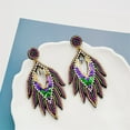 thumbnail image 3 of Michellecmm Women Carnival Earrings Bead Sequin Feather Non-Fading Dangle Earrings Funny Accessories, 3 of 8