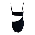 thumbnail image 2 of Frankies Women's Ribbbed One-piece Swimsuit, Black, S, 2 of 2