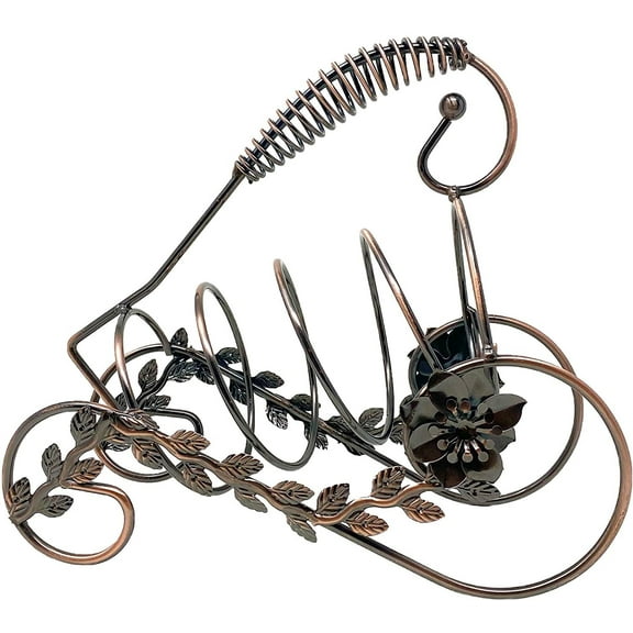 TJ Global Freestanding Metal Wine Bottle Holder Rack for Countertop Wine Storage and Display, Brushed Copper