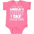 thumbnail image 3 of Inktastic I'm the Worlds Cutest Tax Deduction Pink Hearts Boys or Girls Baby Bodysuit, 3 of 5