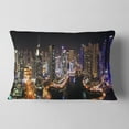 thumbnail image 2 of Designart Dubai Marina View at Night - Cityscape Throw Pillow - 12x20, 2 of 5