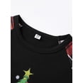 thumbnail image 5 of Christmas Family Pajamas Matching Set Letters Tree Print T-shirt with Plaid Pants Sleepwear Loungewear, 5 of 10