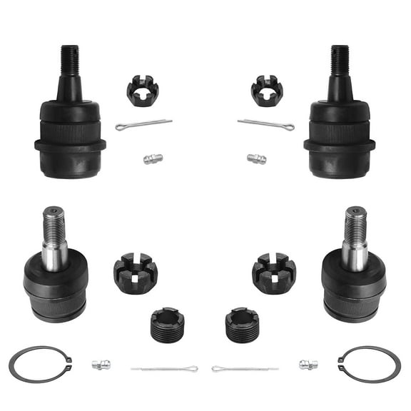 Detroit Axle - Front Ball Joints for Jeep Grand Cherokee Wrangler Comanche Wagoneer TJ, 4pc Upper and Lower Ball Joints Set Replacement