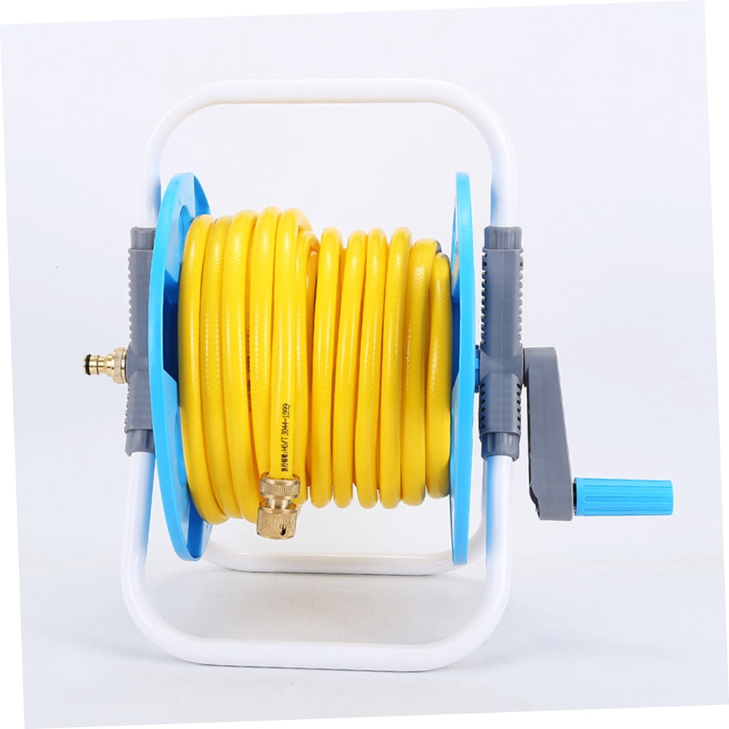 Supvox Hand Crank Garden Hose Reel Cart with Easy Rotate Frame, Outdoor Water Hose Storage and Car Wash Holder
