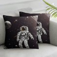 Space Universe Astronaut Black and White Throw Pillow Cover for Kids