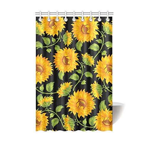 MOHome Lovely Sunflower Shower Curtain Waterproof Polyester Fabric Shower Curtain Size 48x72