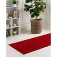 thumbnail image 2 of 2.5' x 16.25' Rust Red Solid Hand Knotted Rectangular Wool Rug Runner, 2 of 3