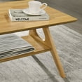 thumbnail image 5 of Roundhill Furniture Arona Mid-Century Modern Wood Shelf Coffee Table, Natural Oak Finish, 5 of 8
