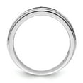 thumbnail image 2 of Solid 925 Sterling Silver White and Black Diamond Men's Ring Band Size 11 (.13 cttw.), 2 of 7