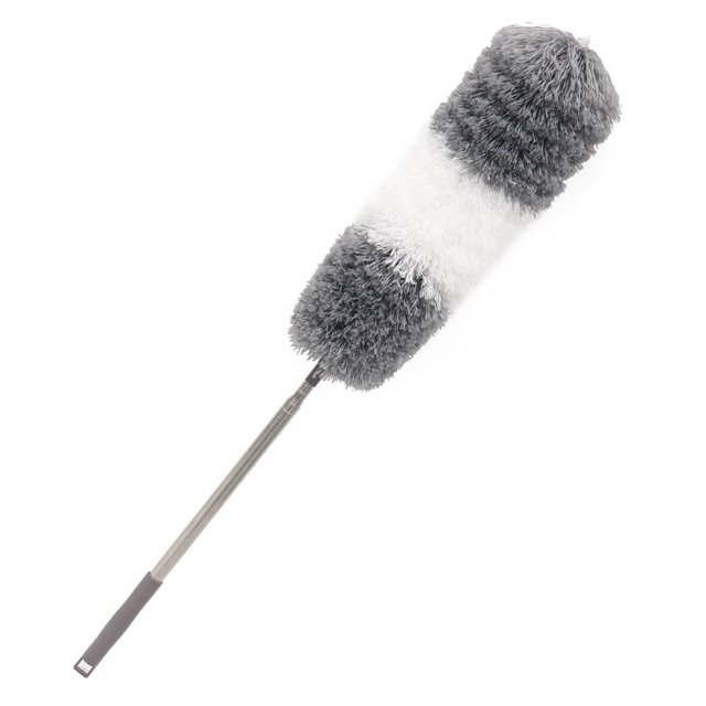 Plumero telescópico para pollo, escoba para polvo, plumero de techo de microfibra, poste telescópico, plumero de microfibra, agarre manual ajustable