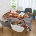 thumbnail image 5 of Coolnut Santa Claus Rectangle Tablecloth Waterproof Polyester Table Clothative Stain Resistant & Wrinkle Resistant Washable Table Cover for Dining Table/Party/Camping 60x60 Inch Decor Gift, 5 of 7