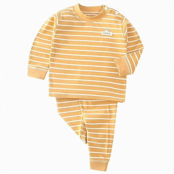 Splozh Toddler Baby Boy Clothes, Long Sleeve Letter Top Pants 2pcs Fall Winter Outfit Sets Toddler Lounge Set Winter Clothes,Yellow,6-12 Months