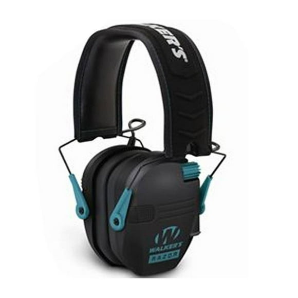 Walker's Razor Slim Shooter Teal Electronic Folding Hearing Protection Earmuffs