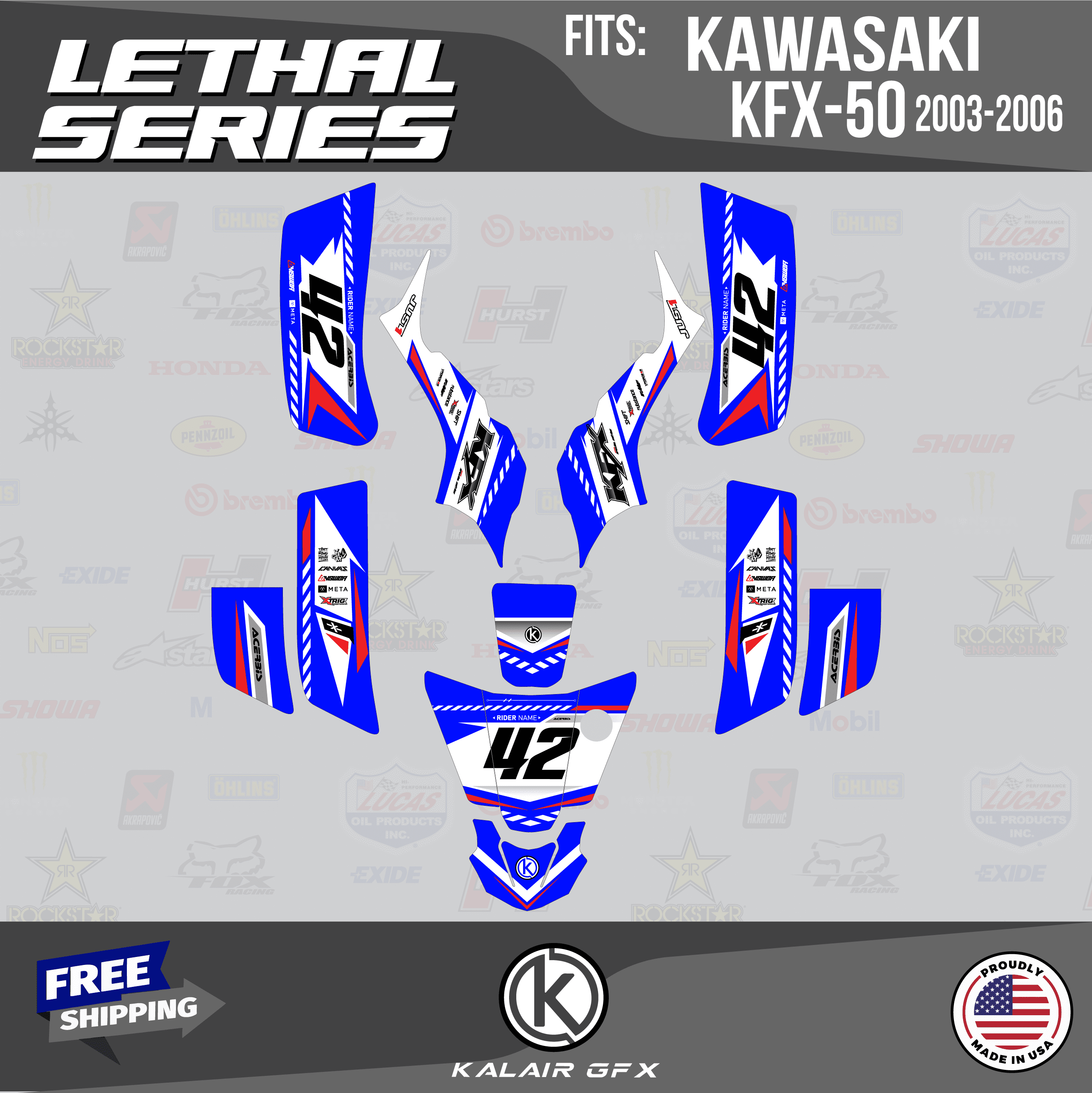 D'Cor Visuals 20-20-320 Green Kawasaki Z125 Pro Graphics Kit