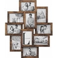 thumbnail image 5 of SONGMICS Marcos de fotos de collage de 4 x 6 pulgadas para decoración de pared, paquete de 10 marcos de collage de fotos familiares para galería, parte frontal de cristal, requiere montaje, marrón, 5 of 5