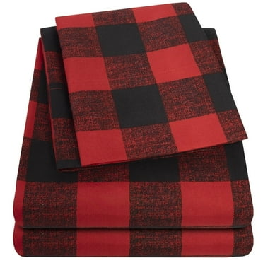 Sweet Home Collection  4 Piece Buffalo Check Bed Sheet Set Full