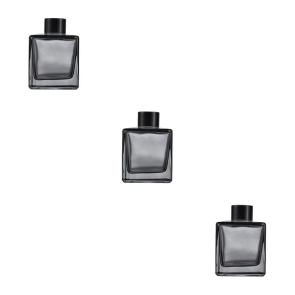Naiovety Juego de difusor de aromaterapia para dormitorio - Vidrio cuadrado con tapón de botella y botella emparejada 200 ml gris humo Type1 NO1