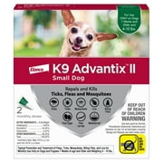 K9 Advantix II Flea and Tick Treatment for Small Dogs, 2-Pack