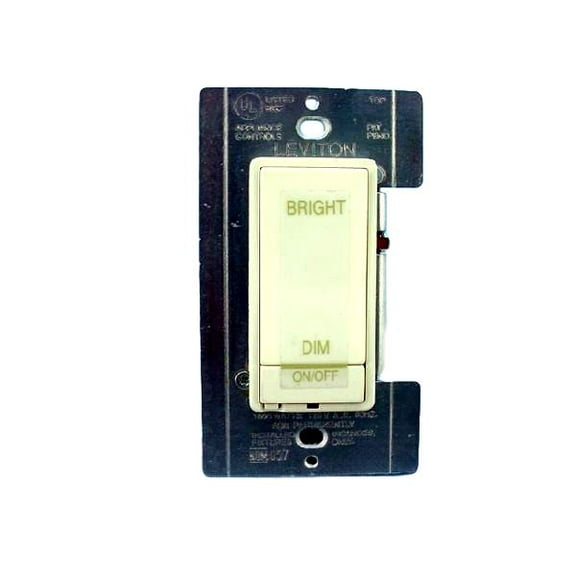 Leviton 11000-PA MicroDim Light Dimmer Switch, Preset, 1000W, for Incandescent Lighting Only, Almond