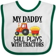 thumbnail image 3 of Inktastic Farming Daddy Plays with Tractors Boys or Girls Baby Bib, 3 of 4