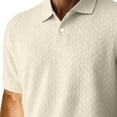 thumbnail image 7 of Rvwovn Men's Jacquard Button Up Shirt – Short Sleeve Knit Business Casual Collared Top, 7 of 7