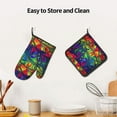 thumbnail image 6 of Bingfone Pride Rainbow Print Oven Mitts Pot Holders Set 2 PCS for Kitchen for Cooking Grilling Baking BBQ Pot Holders Cook Essentials, 6 of 7