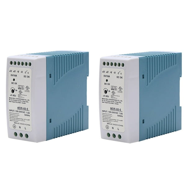 4X MDR-60 5V 60W Din Fuente de Alimentación de Carril Ac/Dc Fuente Alimentación del Regulador de Voltaje del Conductor