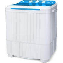 TABU 16.5lbs Portable Washing Machine,Electric Twin Tub Wash&Spin Combo,Semi-Automatic Washer,Blue