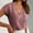 Pink, variant on Women's Cap Sleeve V Neck T-Shirt Textured Dressy Casual Top Summer Business Work Blouse Outfit Comfortable Stylish