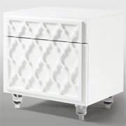 Posh Living Lydia Modern 1-Drawer Nightstand in White