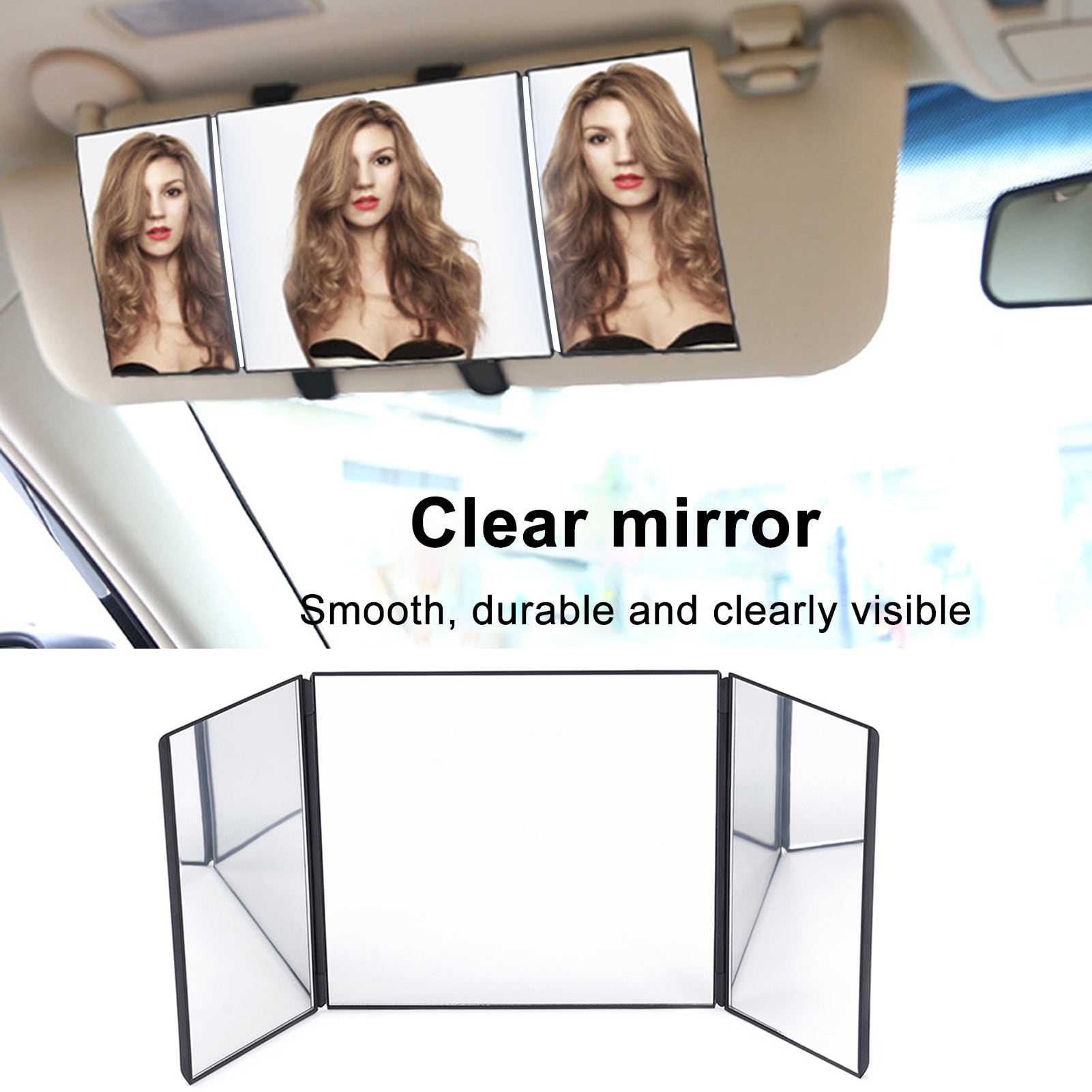 Honrane LED Vanity Mirror Car Makeup Mirror 1 Set Foldable Car Sun
