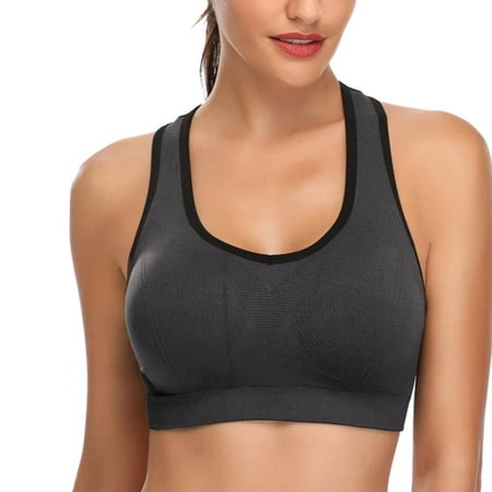 

Women Simple Style Sports Bras U-shaped Collar Solid Color Underwear