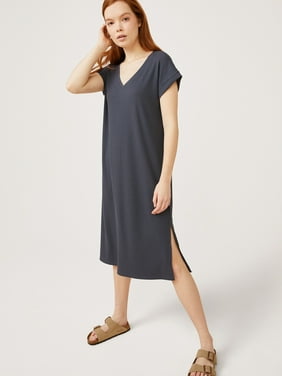 Free Assembly Cap Sleeve Vneck Midi Dress Women's