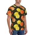 thumbnail image 2 of Bixox Men's Orange Lemon Printed Short Sleeve Skinny Athletic T-Shirt, 2 of 6