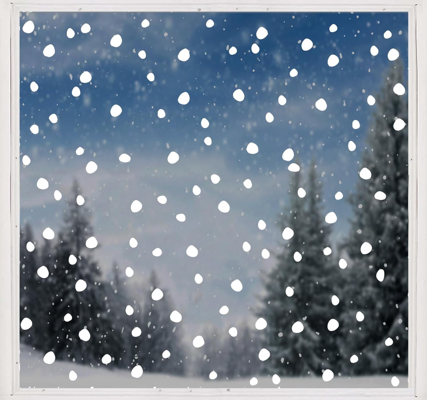 214 pcs Christmas Window Clings Double-Sided White Xmas Snowdrop Irregular Window Stickers Winter Holiday Window Decals, 9 Sheets