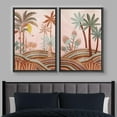 thumbnail image 2 of IDEA4WALL Framed Canvas Print Wall Art Set Geometric Tropical Jungle Palm Tree Landscape Digital Art Decorative Bohemian Colorful Chic Artwork for Living Room, Bedroom, Office - 24"x36"x2 Black, 2 of 5