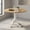 Beige+White, variant on Demi Bonn Wooden Dining Table with Round Tabletop and Curved Trestle Legs, Modern Kitchen Table Furniture for Dining Room, Dinette, Brown+White