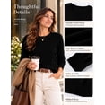 thumbnail image 4 of QUALFORT Women’s 100% Cotton Pullover Sweater, Crew Neck Long Sleeve Lightweight Sweater for Women, Soft Classic Knit Top, Black M, 4 of 7