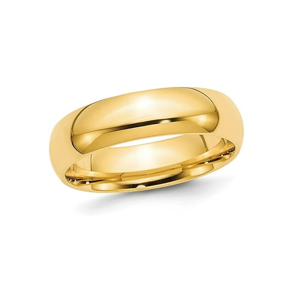 Mens 10K Yellow Gold 6mm Polished Wedding Band Ring for Men