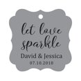 thumbnail image 1 of Darling Souvenir Personalized Fancy Frame Paper Tags Wedding Sparklers Let Love Sparkle Custom Hang Tags-Gray-50 Tags, 1 of 1