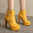 thumbnail image 2 of High Heel Platform Boots for Women Elastic Ankle Boots Zip up Fall Winter Dressy Pumps Booties, 2 of 6