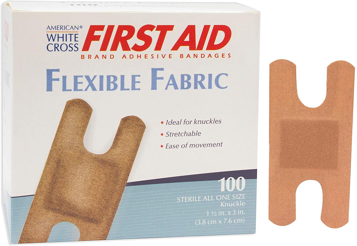 Dukal Flexible Fabric Bandages. Case of 1200 Adhesive Strips 1" x 3