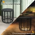 thumbnail image 4 of GRANDPATIO Outdoor Modern Boho Style Wave Wicker End Tables,Built-in Solar Lights, Black (Set of 2), 4 of 9
